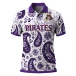 East Carolina Pirates Polo Shirt Customized Paisley Florals Purple White Best Selling