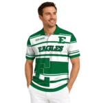 Eastern Michigan Eagles Polo Shirt Customized Horizontal Blocks Green Best Selling