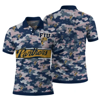 Fiu Panthers Polo Shirt Personalized Camo Band Blue Fashion Forward