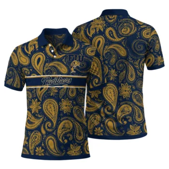 Fiu Panthers Polo Shirt Personalized Paisley Band Blue Fashion Forward