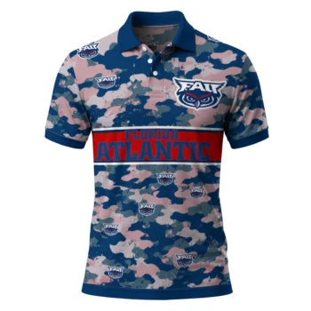 Florida Atlantic Owls Polo Shirt Customized Camo Band Blue Best Selling