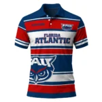 Florida Atlantic Owls Polo Shirt Customized Horizontal Blocks Blue Best Selling