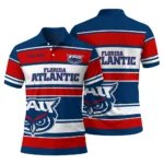 Florida Atlantic Owls Polo Shirt Customized Horizontal Blocks Blue Best Selling