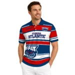Florida Atlantic Owls Polo Shirt Customized Horizontal Blocks Blue Best Selling