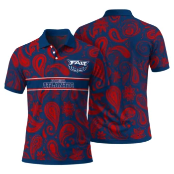Florida Atlantic Owls Polo Shirt Customized Paisley Band Blue Fashion Forward