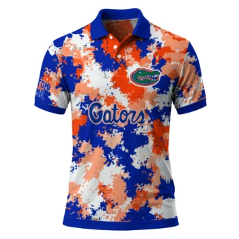 Florida Gators Polo Shirt Custom Pixel Camo Blue Best Selling