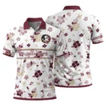Florida State Seminoles Polo Shirt Customized Floral Pinstripe Garnet White Best Selling