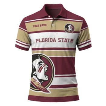 Florida State Seminoles Polo Shirt Customized Horizontal Blocks Garnet Best Selling