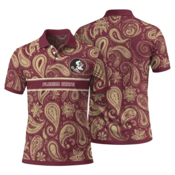 Florida State Seminoles Polo Shirt Customized Paisley Band Garnet Fashion Forward