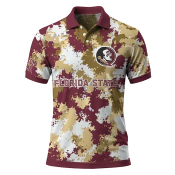 Florida State Seminoles Polo Shirt Customized Pixel Camo Garnet Best Selling