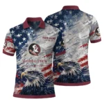 Florida State Seminoles Polo Shirt Customized Star Brushstrokes Garnet Blue Best Selling