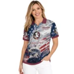 Florida State Seminoles Polo Shirt Customized Star Brushstrokes Garnet Blue Best Selling
