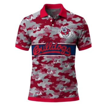 Fresno State Bulldogs Polo Shirt Custom Camo Band Red Best Selling