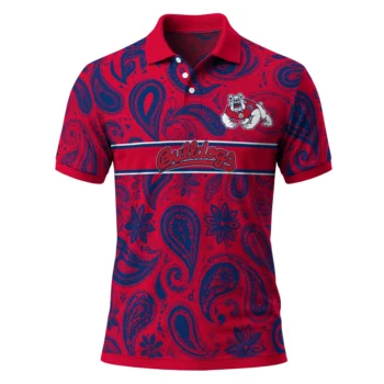 Fresno State Bulldogs Polo Shirt Custom Paisley Band Red Best Selling