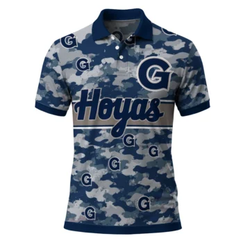 Georgetown Hoyas Polo Shirt Customized Camo Band Blue Best Selling