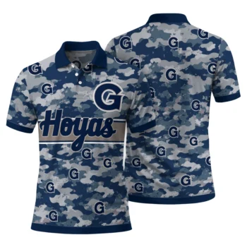 Georgetown Hoyas Polo Shirt Customized Camo Band Blue Fashion Forward