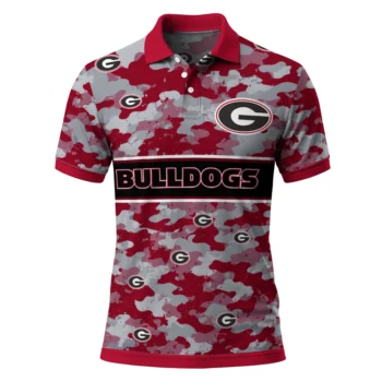 Georgia Bulldogs Polo Shirt Personalized Camo Band Red Best Selling
