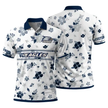 Georgia Southern Eagles Polo Shirt Custom Floral Pinstripe Blue White Fashion Forward