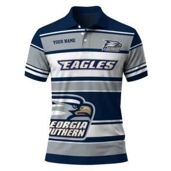 Georgia Southern Eagles Polo Shirt Custom Horizontal Blocks Blue Best Selling
