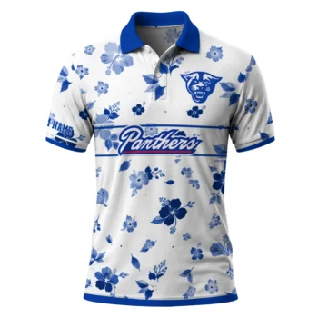 Georgia State Panthers Polo Shirt Customized Floral Pinstripe Blue White Best Selling