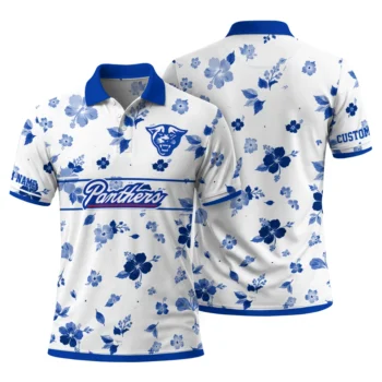 Georgia State Panthers Polo Shirt Customized Floral Pinstripe Blue White Fashion Forward