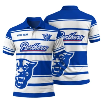 Georgia State Panthers Polo Shirt Customized Horizontal Blocks Blue Fashion Forward