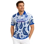 Georgia State Panthers Polo Shirt Customized Paisley Florals Blue White Best Selling