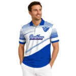 Georgia State Panthers Polo Shirt Customized Slanted Stripes Blue White Best Selling