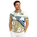 Georgia Tech Yellow Jackets Polo Shirt Custom Floral Angles Gold White Best Selling