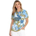 Georgia Tech Yellow Jackets Polo Shirt Custom Pixel Camo Gold Best Selling