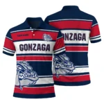 Gonzaga Bulldogs Polo Shirt Personalized Horizontal Blocks Blue Best Selling