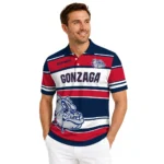Gonzaga Bulldogs Polo Shirt Personalized Horizontal Blocks Blue Best Selling