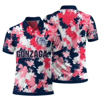 Gonzaga Bulldogs Polo Shirt Personalized Pixel Camo Blue Fashion Forward