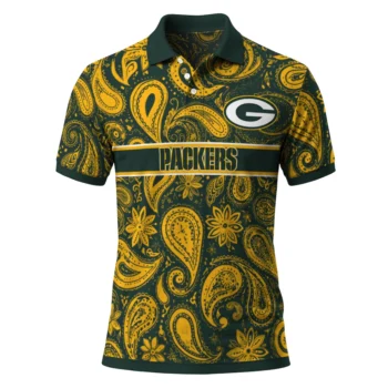 Green Bay Packers Polo Shirt Customized Paisley Band Green Best Selling