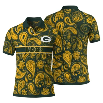 Green Bay Packers Polo Shirt Customized Paisley Band Green Fashion Forward