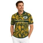 Green Bay Packers Polo Shirt Customized Paisley Band Green Best Selling