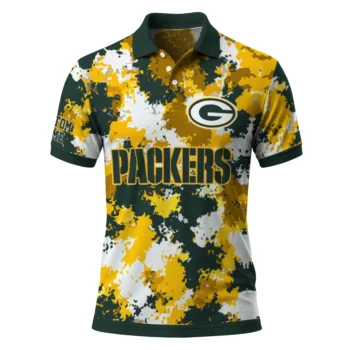 Green Bay Packers Polo Shirt Customized Pixel Camo Green Best Selling