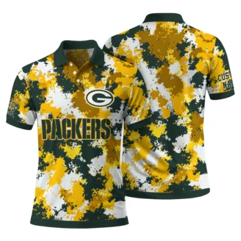 Green Bay Packers Polo Shirt Customized Pixel Camo Green Fashion Forward