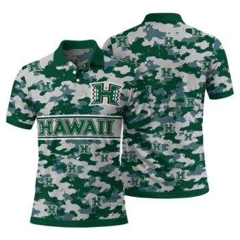 Hawaii Rainbow Warriors Polo Shirt Custom Camo Band Green Fashion Forward