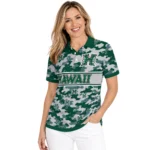 Hawaii Rainbow Warriors Polo Shirt Custom Camo Band Green Best Selling