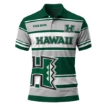 Hawaii Rainbow Warriors Polo Shirt Custom Horizontal Blocks Green Best Selling