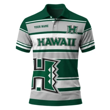 Hawaii Rainbow Warriors Polo Shirt Custom Horizontal Blocks Green Best Selling