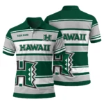 Hawaii Rainbow Warriors Polo Shirt Custom Horizontal Blocks Green Best Selling