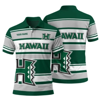 Hawaii Rainbow Warriors Polo Shirt Custom Horizontal Blocks Green Fashion Forward