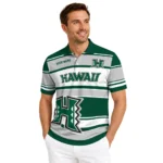 Hawaii Rainbow Warriors Polo Shirt Custom Horizontal Blocks Green Best Selling