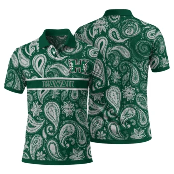 Hawaii Rainbow Warriors Polo Shirt Custom Paisley Band Green Fashion Forward