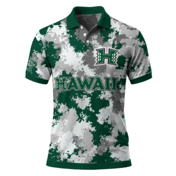 Hawaii Rainbow Warriors Polo Shirt Custom Pixel Camo Green Best Selling