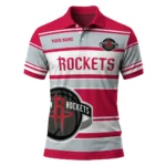 Houston Rockets Polo Shirt - Custom Horizontal Blocks Red