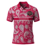 Houston Rockets Polo Shirt - Custom Paisley Band Red