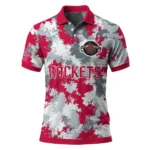 Houston Rockets Polo Shirt - Custom Pixel Camo Red
